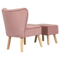 thumbnail image 3 of Costway Silla sin Brazos con Otomana, Silla de Terciopelo Respetuosa con la Piel, Silla de Ocio con Reposapiés, Silla Individual con Otomana, Silla con Otomana de Diseño Moderno para Sala de Estar., 3 of 5