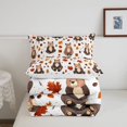 thumbnail image 5 of Manfei Cartoon Autumn Bear King Size Comforter Sets, Fall Pine Cone Leaf Comforters King Size, White Tan, Reversible, 3pcs, 1 Comforter and 2 Pillowcases, 5 of 7