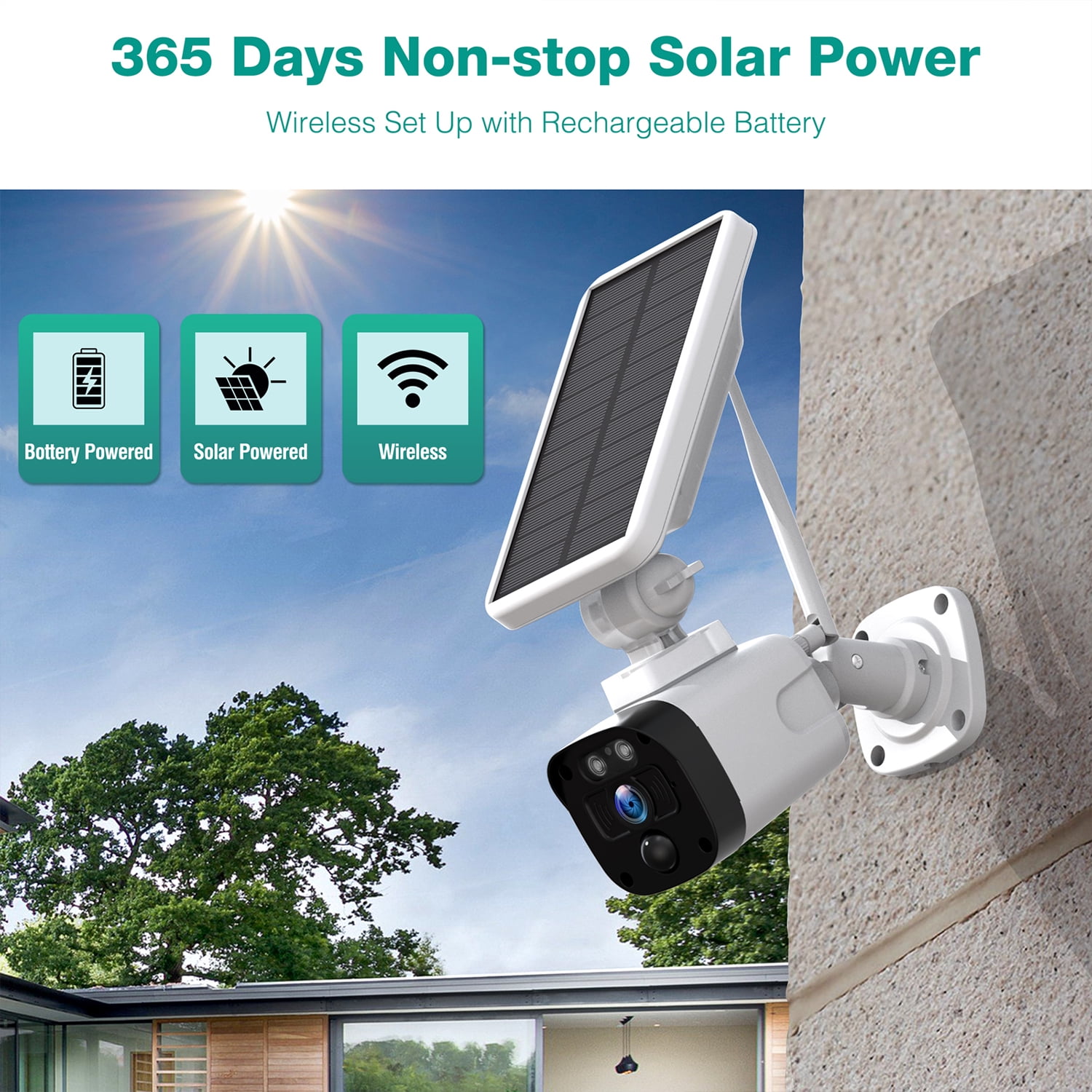 TOGUARD SC51 10CH 4MP Solar Wireless Security Camera System Outdoor with NVR, CCTV Camera Security System HDMI Output