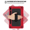 thumbnail image 3 of FIEWESEY for Samsung Galaxy Tab S8 Tablet Case,Adjustable Shoulder Strap Hand Strap Rotatable Stand Kids Shockproof Protective Case for Samsung Galaxy Tab S8/Galaxy Tab S7 11 Inch(Red/Black), 3 of 6