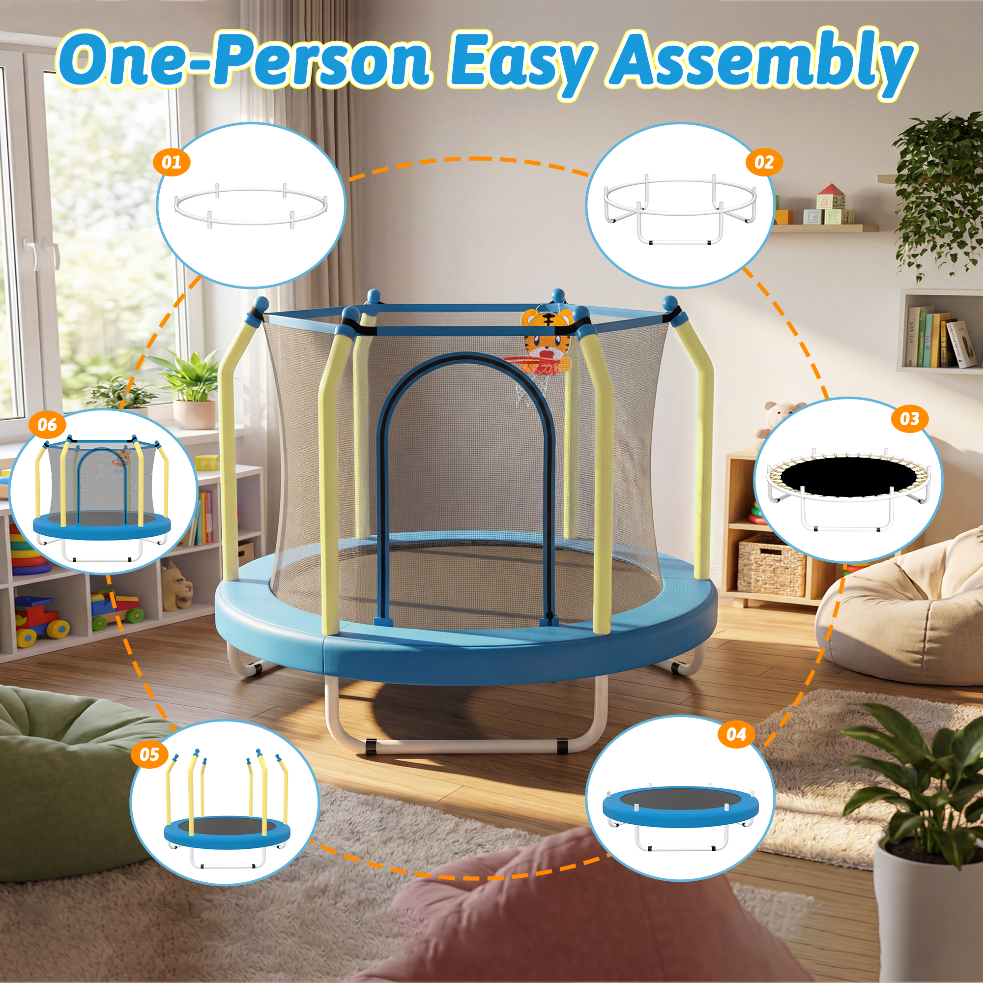 Mersco 55-Inch Mini Trampoline for Toddlers photo 6