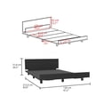 thumbnail image 3 of Twin Size Platform Bed Frame with Headboard, Sturdy Wood Base, Easy No-Tool Assembly, Black Modern Design, 3 of 6
