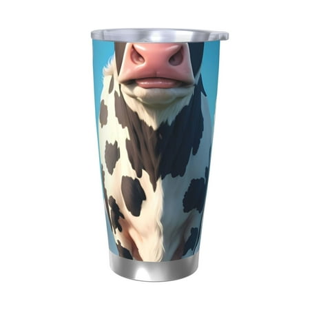 

Salouo Cute Daisy Cow A Print 20oz Tumbler with Lid Stainless Steel Vacuum Insulated Tumbler Durable Insulated Coffee Mug Thermal Cup with Splash Proof Sliding Lid-Without Straw