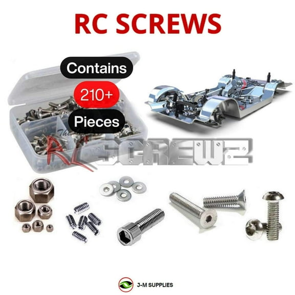 RCScrewZ Stainless Screw Kit rer083 for Redcat Racing Chrome/Gold LRH285 Chassis 1/10 On-Road | SET