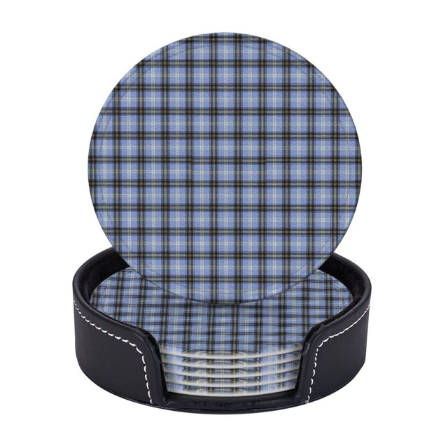 Posavasos de cuero de 6 piezas, posavasos de tartán de Clan Bell para bebidas, posavasos para tazas, regalo de inauguración de la casa, ideal para la decoración del hogar
