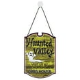 thumbnail image 4 of Herrnalise Halloween Pumpkin Witch Ghost Door Sign Hanging Sign in The Wooden Round Wall Sign Halloween Front Door Sign Halloween Door Decorations for Home Outdoor Indoor Decor, 4 of 8