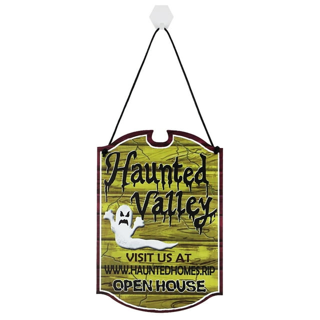 Xihbxyly Placa de Madera de Halloween, Mdf Duradero, Diseño Único, Fácil de Colgar con Cuerda, Decoración para Fiestas y Festividades, Ideal para Paredes y Puertas, Tamaño 30 X 21 Cm.
