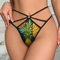 thumbnail image 3 of A Close Up of A Pineapple And Palm Leaves Pattern Open Type Women's Panties Crotch Opening G-strings Thongs Lingeries Underwear, 3 of 7