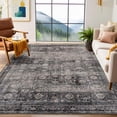 thumbnail image 4 of 5x7 Green Vintage Distressed Farmhouse Area Rug – Washable Non-Slip Low Pile Carpet for Living Room, Bedroom, Office, 4 of 17