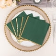 thumbnail image 4 of BalsaCircle 50 Hunter Green Gold Trim 2 Ply Dinner Cocktail Paper Napkins Party Events Home Decorations Supplies, 4 of 8
