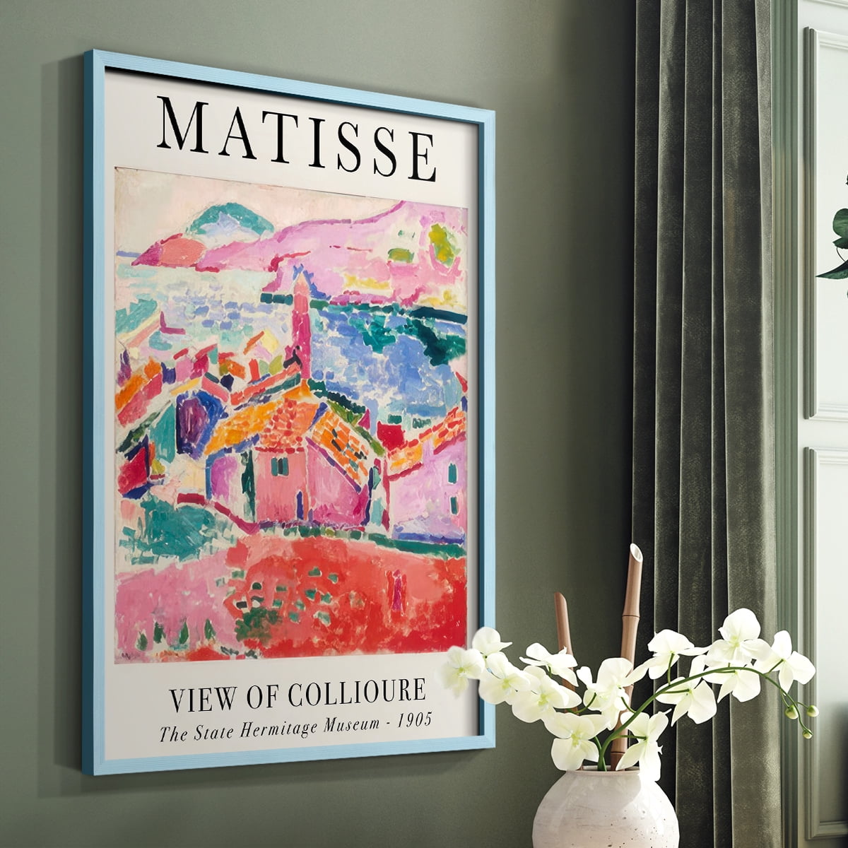 Matisse CLXXVII Framed Print in Blue Solid Wood 11 x 14 Framed Print