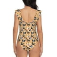 thumbnail image 5 of Goofa Cute Dogs Head Print Women's Ruffled One Piece Swimsuit V Neck, 5 of 7