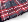 thumbnail image 4 of HILEELANG Little Girl School Uniform Pleated Scooter Skirt With Under Shorts Wine Black Red Plaid Elastic Waist Skirt 6-7 Years, 4 of 7