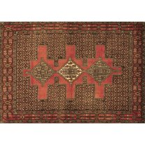 Ahgly Company Indoor Rectangle Persian Brown Traditional Area Rugs, 5' x 8'