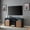 Lenexa - Black w/ Brown Doors, variant on Lenexa 68" TV Console Table for TVs up to 75", Media Console Table Entertainment Center with RGB LED Lights and 2 Storage Cabinets, White w/ Black Doors