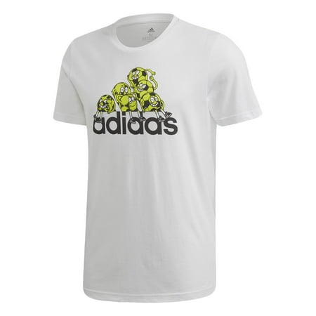 Adidas Men's Lil' Stripe Badge of Sport Graphic Tee Shirt, White