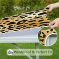 thumbnail image 6 of Gold and Black Of Leopard Print Square Fitted Tablecloth with Elastic Edge,Square Table Cover,Washable Elastic Table Cover for Home Kitchen Party Decor 36"x36", 6 of 6
