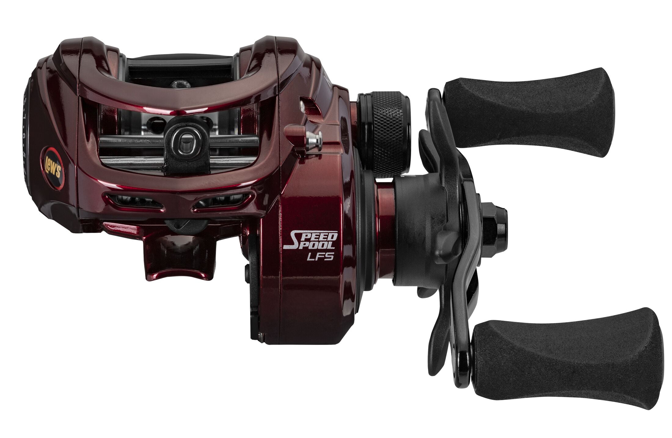Lew's KVD Baitcast Fishing Reel, 7.5:1 Gear Ratio, Left-Hand Retrieve, Burgundy