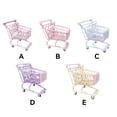 thumbnail image 2 of Inteprter Mini carrito de compras, carro de mano de mesa, supermercado, juguetes maravillosos para niños, adornos artesanales de simulación, Decoración del hogar Amarillo, 2 of 6