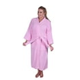 thumbnail image 2 of Puffy Cotton Adult Unisex Kimono Bath Robe 100% Natural Soft Cotton - Light Pink, 2 of 6