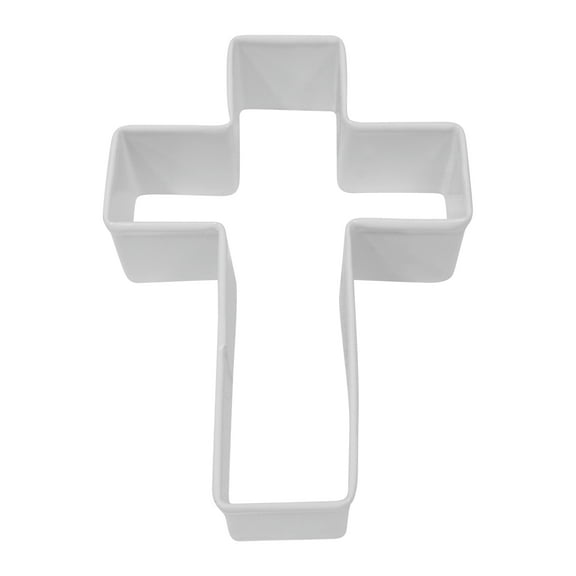 R&M International Cross 4" Cookie Cutter White