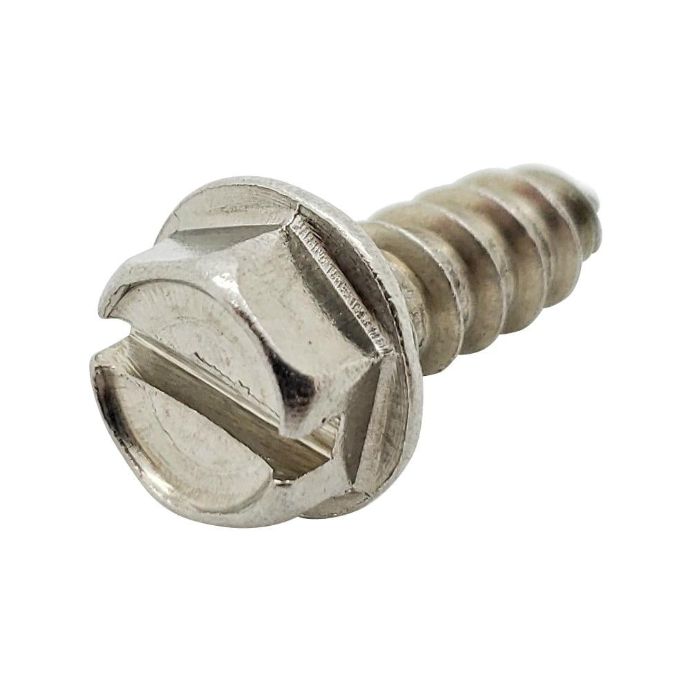 100 Qty 14 x 3/4" 304 Stainless Slotted Hex Washer Head Screws (BCP222)