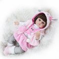 thumbnail image 3 of Muñeca bebé renacida de la vida real, niña, 19 pulgadas, muñeca de arte para bebés con chupete, ideal para niños de 3 años en adelante, regalo de cumpleaños, juguete, chaleco rosa, 3 of 5
