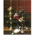thumbnail image 1 of Ceramic Tile Mural-Jean Baptiste Robie Flowers Painting 167. 12.75" w x 17" h using (12) 4.25 x 4.25 ceramic tiles, 1 of 3