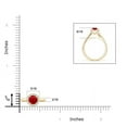 thumbnail image 4 of ANGARA Natural Classic Round Ruby and Diamond Halo Ring in 14K Yellow Gold for Women (Size-5mm) | July Birthstone Jewelry for Her, 4 of 9