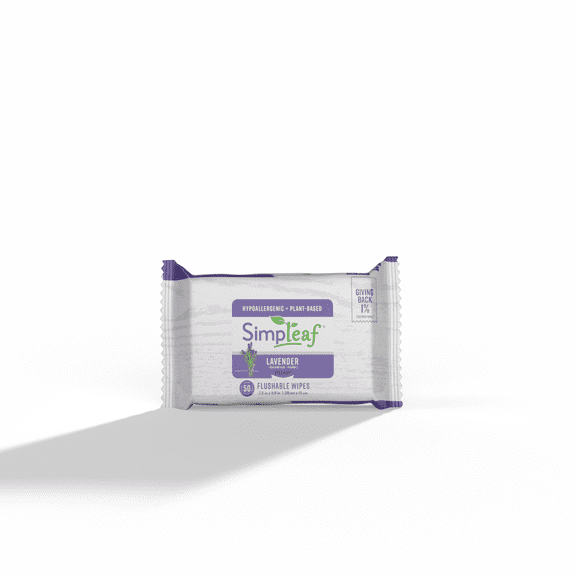 Flushable Wet Wipes Lavender | Plastic Free, Paraben & Alcohol Free | Hypoallergenic & Safe for Sensitive Skin | Soothing Aloe Formula | Adult Toilet Wipes (50 Count (Pack of 1)