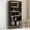 Black, variant on Tall Bookcase with LED Lights, 5 Tier Bookshelf with Storage, Heavy Duty Wood Display Cabinet for Living Room Home Office Study, Black