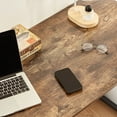 thumbnail image 2 of Javlergo 43.3in Simple Computer Desk, Home Office Laptop Desk Study Writing Wood Table & Metal Frame, Brown, 2 of 7