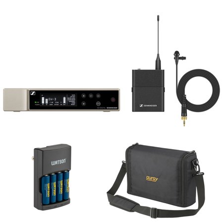 Sennheiser EW-D ME2 SET Digital Wireless Omni Lavalier Microphone System (R1-6: 520 to 576 MHz) Bundle with Auray WSB-1S Carrying Bag and Charger