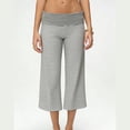 thumbnail image 2 of Inglocry Foldover Culottes for Women Low Rise Gauchos Pants Cropped Flowy Flared Wide Leg Palazzo Lounge Yoga Capri Pant Dark Gray XL, 2 of 5