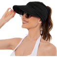 thumbnail image 1 of Chapeaux de Soleil pour Femmes Protection UV Visière Large Bord Chapeaux d'Été avec Queue de Cheval, 1 of 5