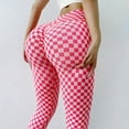 thumbnail image 4 of Sevpuikl Women Seamless Plaid Pattern Leggings Butt Lifting High Waist Yoga Running Jogging Workout Sport Pants, 4 of 5