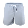 thumbnail image 2 of HOWPAY Swim Trunks Men Summer Solid Color Quick Dry Elastic Waist Drawstring Beach Shorts Breathable Athletic Casual Bathing Suit Light Blue XL, 2 of 4