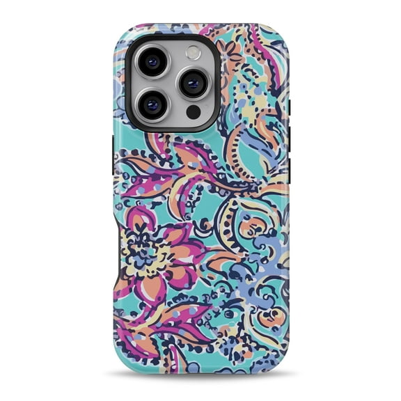 DesignSkinz Scratch-Resistant Hard Slim Case Compatible with iPhone 16 (Compatible with MagSafe) - Bright WaterColor Floral