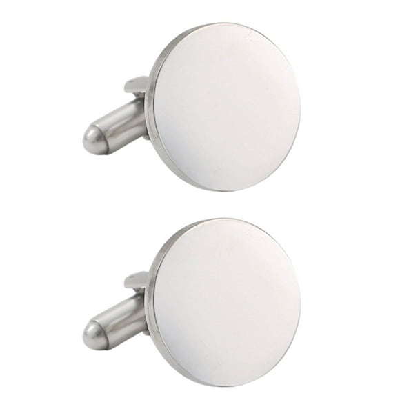 2x Gemelos para hombre, gemelos de camisa, gemelos redondos únicos y novedosos, botones para camisa plata