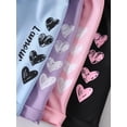 thumbnail image 5 of Fdqin Girls Shorts 4 Pcs Heart Print Athletic Kids Workout Short Beach Summer Vacation Pants Pink Purple Blue Black 4-5 Years, 5 of 7