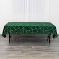 thumbnail image 2 of BalsaCircle 60" x 102" Hunter Green Gold Metallic Geometric Design Polyester Rectangle Tablecloth, 2 of 8