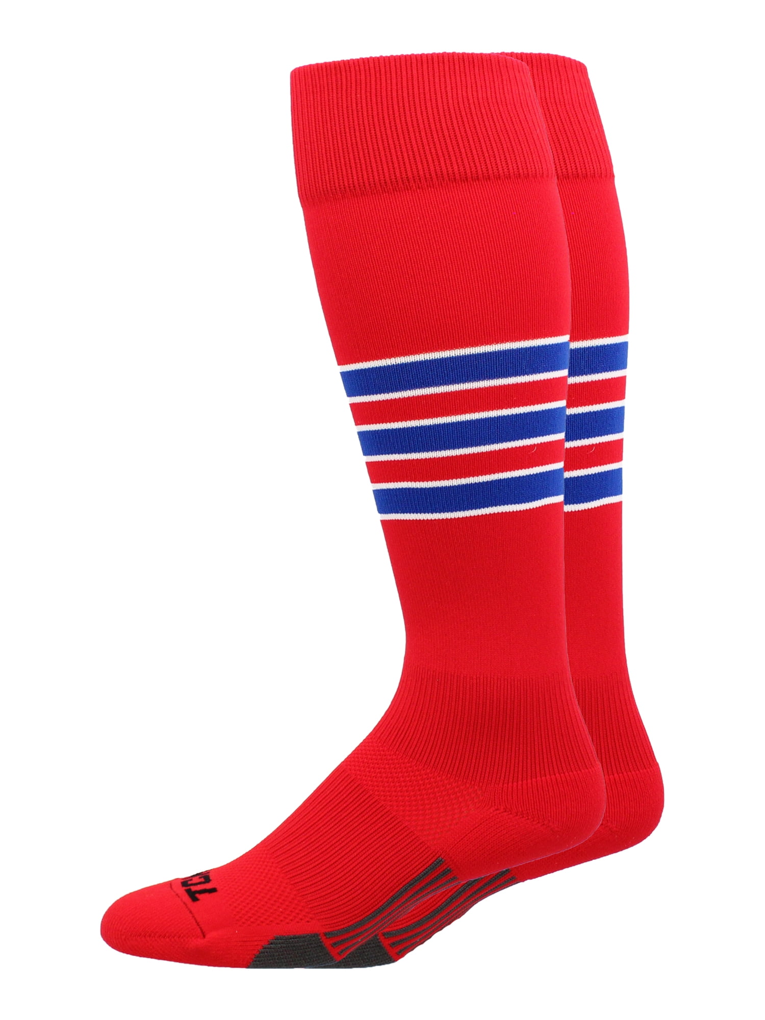 MadSportsStuff Dugout 3 Stripe Baseball Socks Over The Calf Length Pattern E