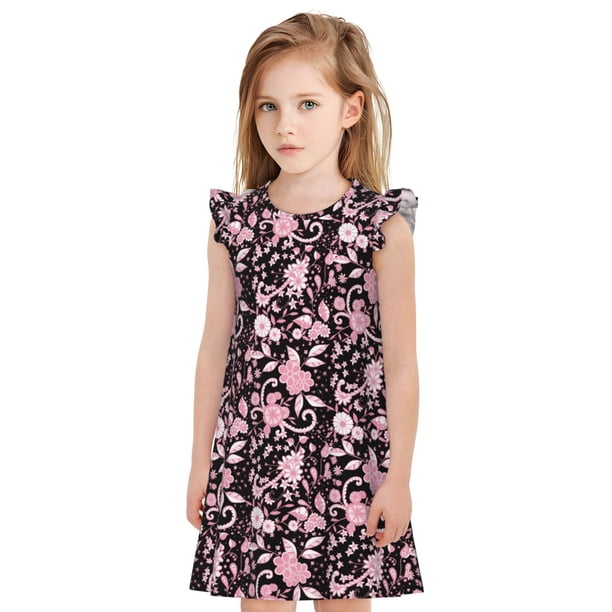 Balery Daisies Flowers Camisón de princesa para niñas, pijama de algodón con mangas abullonadas, suave y bonito.-Large