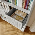 thumbnail image 5 of SOLACE FURNITURE Tall Bookcase,Modern 5 Tier Bookshelf with 3 Bins Storage & Open Shelf,White, 5 of 5