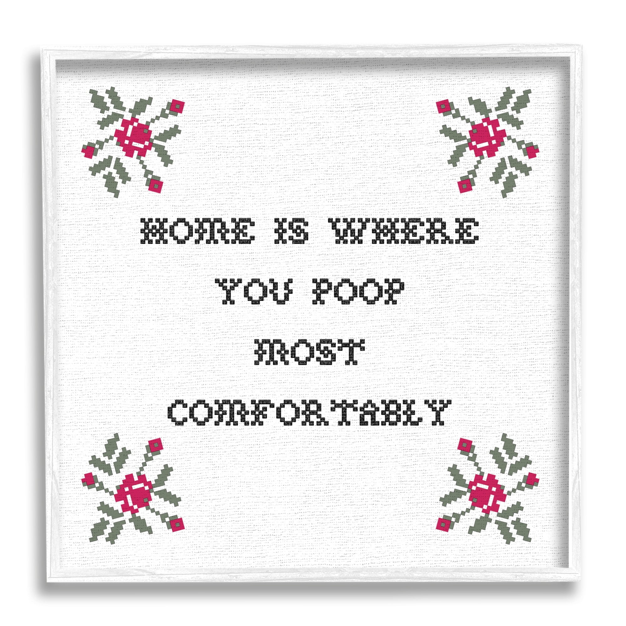 Stupell Industries Home Where You Poop Most Comfortably Funny Bathroom, 17 x 17, Design by Daphne Polselli
