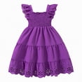 thumbnail image 3 of HCNTES Baby Girls Toddler Kids Summer Dress Ruffle Trim Casual Beach Dress for Little Children Big Kids 6-12M 2T 3T 4T 5T 6T 7T 8T 9T 10T 11T 12T(6-7 Years,D01-Purple), 3 of 7