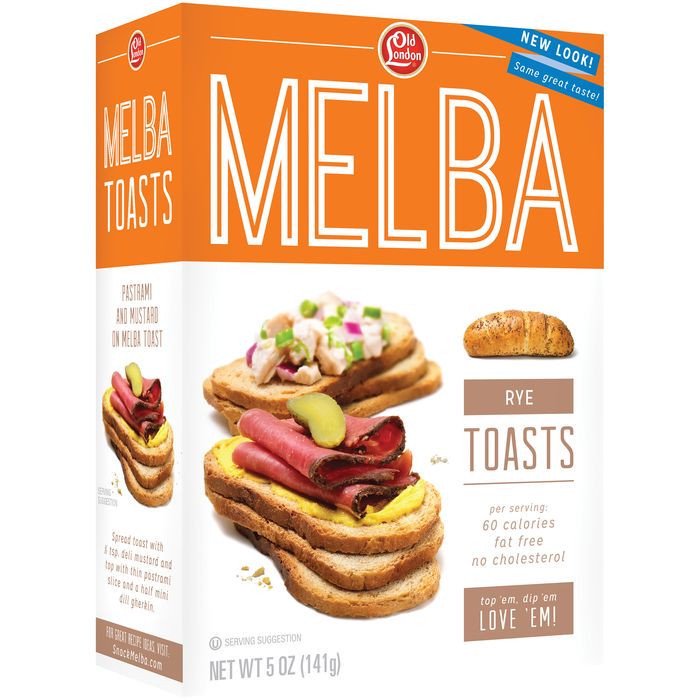 Old London Melba Toast Whole Grain Unsalted, 5 OZ (Pack of 12