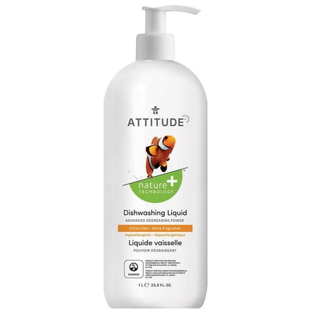 Attitude Citrus Zest Dishwashing Liquid 33.8 fl. oz