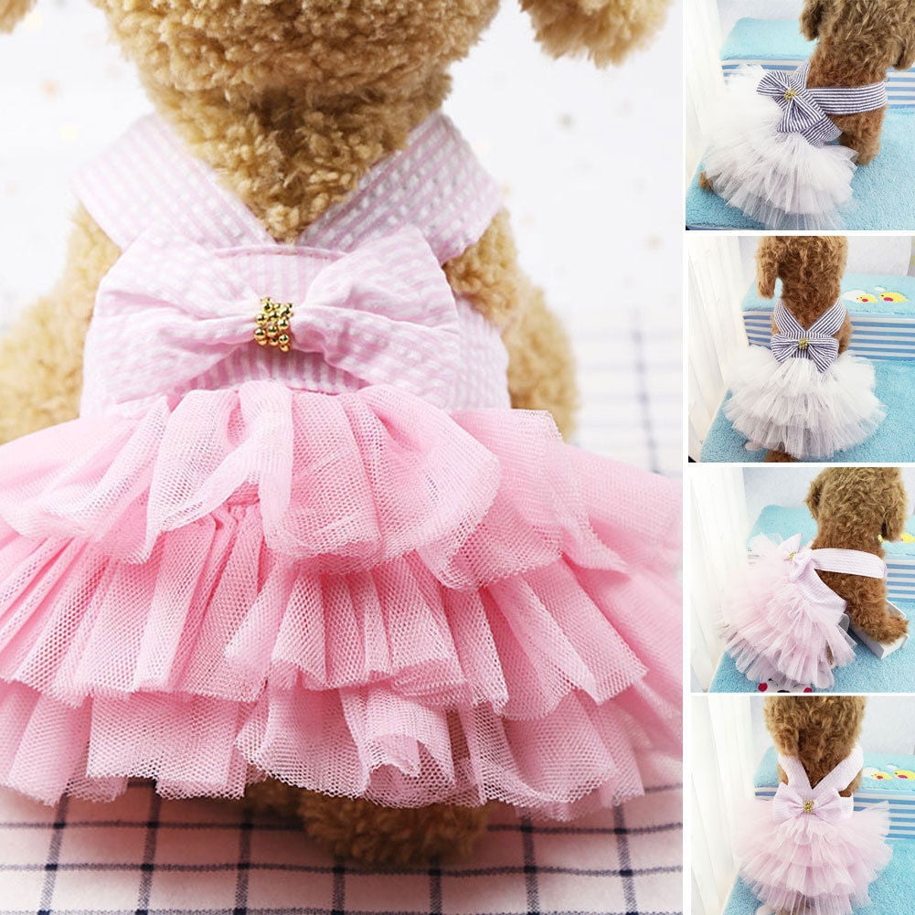 Fashion Pet Puppy Small Dog Cat Princess Tutu Dress Cotton Lace Dress Clothes 