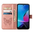 thumbnail image 4 of Motorola Moto G Play (2023) Case, Magnetic Folio Butterfly Patterned Wallet Case, Premium PU Leather with Wrist Strap Credit Card Holder Slots Kickstand Cover For Motorola Moto G Play (2023),
Rosegold, 4 of 7